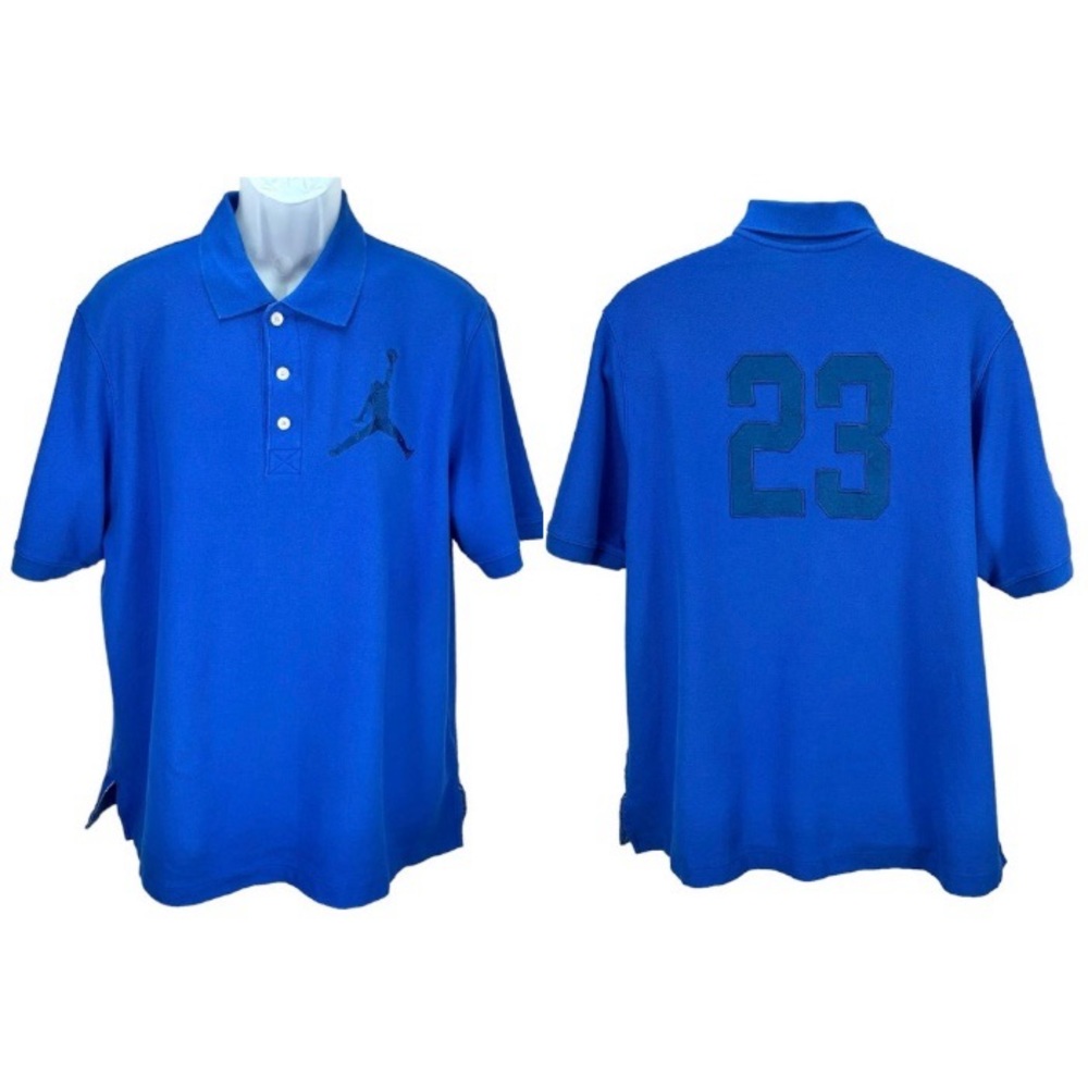 Nike Air Jordan | Mens XXL |‎ Blue Embroidered Jumpman 23 Polo Shirt